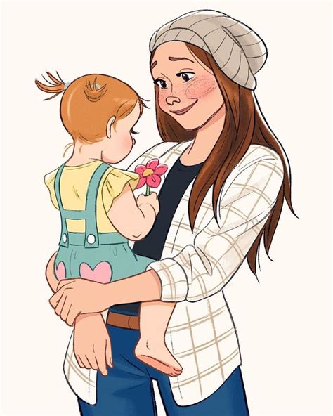 Pin By Jasmin Info On ILLUSTRATION Mom Characters Mom Art Baby Illustration