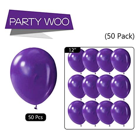 Partywoo Dark Purple Balloons 50 Pcs 12 Inch Deep Purple Latex Balloo