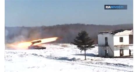 Russia Testing Buratino Flamethrower Rocket Tank Video