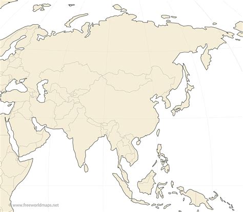 Asia Map Blank Printable