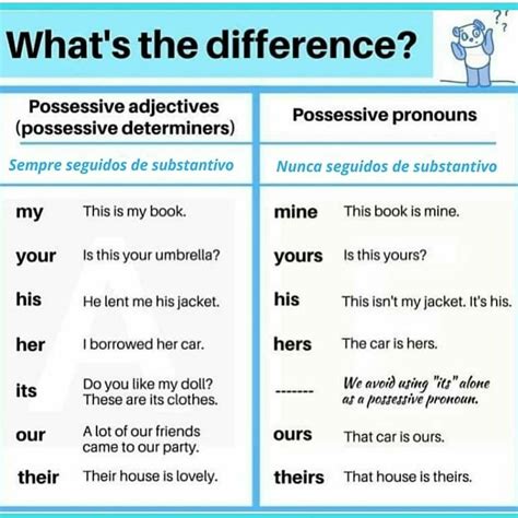 Qual A Diferen A Entre Adjetivos Prossessivo E Pronomes Possessivos