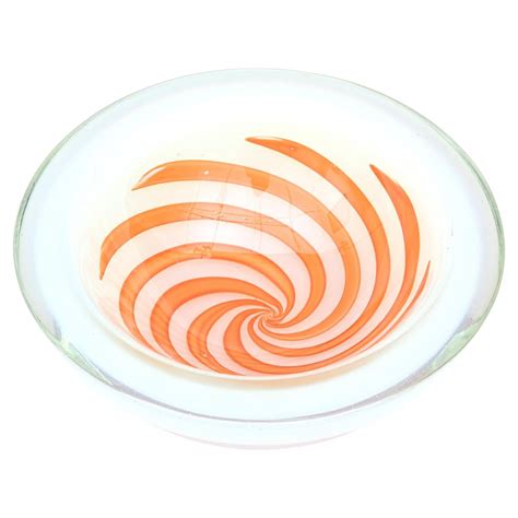 Fratelli Toso Murano Yellow Orange A Pentoni Color Spots Italian Art Glass Bowl For Sale At 1stdibs