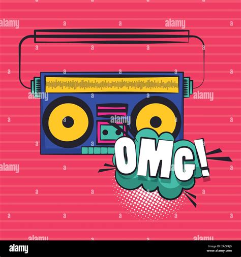 Poster Pop Art Style With Radio Music Player Stock Vector Image And Art
