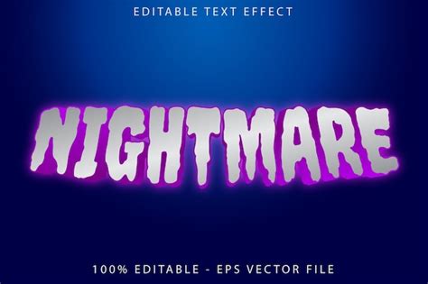 Premium Vector Nightmare Editable Text Effect Cartoon Style