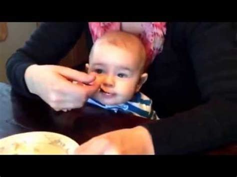 Month Old Baby Eats Ice Cream Youtube