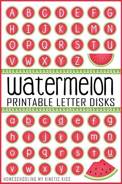 Adorable Watermelon Letter Printables To Make 1 Inch Wood Disk For