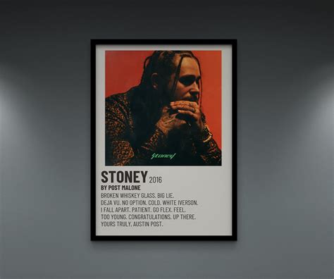 Stoney Album Poster Print Posty Wall Art Post Malone Canvas Etsy