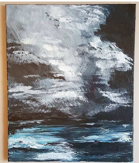 Stormy Seas Original Art Abstract Painting Ocean Lovers Etsy