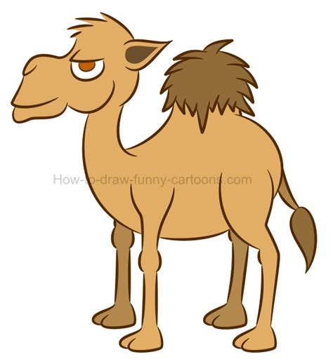 Extend a pair of parallel, curved lines from the head. How to draw a camel cartoon illustration