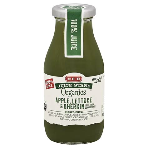 H E B Organics Juice Stand Apple Lettuce Gherkin Shop Juice At H E B