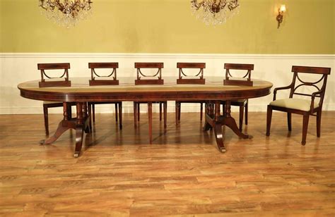 Large Traditional Round Mahogany Dining Table For 6 To 12 People Oval