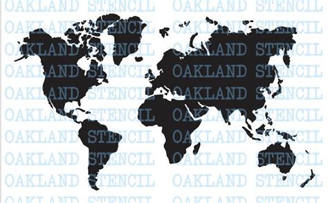 World Map Stencil 5 Sizes 6x10 20x34 For Painting Signs Walls Wood