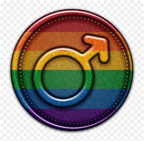 a round gay pride male gender symbol impression made lgbt rainbow ribbon circle hd png