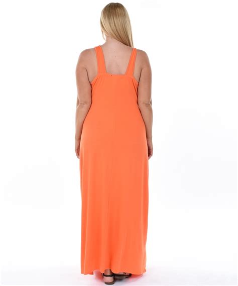 Womens Plus Size Dress Us Sz 4x 5x 6x Jersey Knit Beaded Orange Maxi