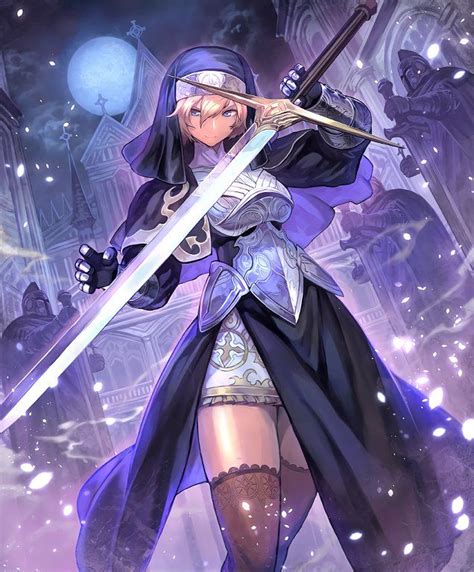 Card Guardian Nun In 2022 Anime Warrior Warrior Woman Fantasy Girl
