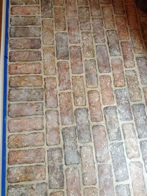 Faux Bricks Painted On A Concrete Floor I Ripped Out The Old Laminate