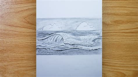 How To Draw An Ocean Wave Crashing Very Easily Easy Drawing Pencil