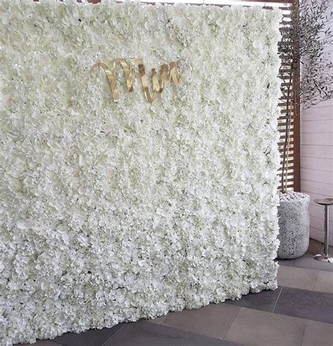 White Backdrop For Wedding White Rose And Hydrangea Silk Flower Wall