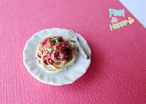 Polymer Clay Miniature Meatball Spaghetti With Or Without Etsy
