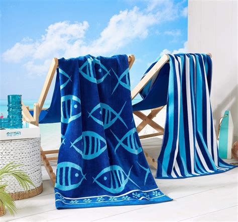 Cotton Velour Beach Towel Maui Collection By Great Bay Home Beach
