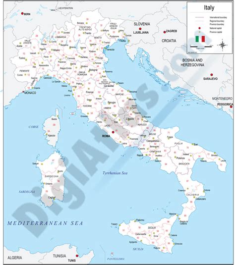 Las regiones de italia en el mapa de italia para aprender y probar con test quiz tus conocimientos de geografia de italia y saber las regiones italianas es. Mapa de italia con regiones y codigos postales