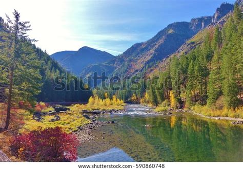 Autumn Along Wenatchee River Near Leavenworth Stock Photo Edit Now