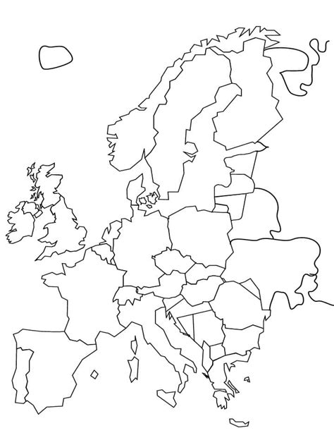 Desenhos De Mapa Da Europa Para Colorir Pintar E Imprimir