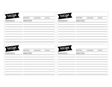 Recipe card dividers helps keep recipes organized and tidy. Free Recipe Card Template Printable - Paper Trail Design