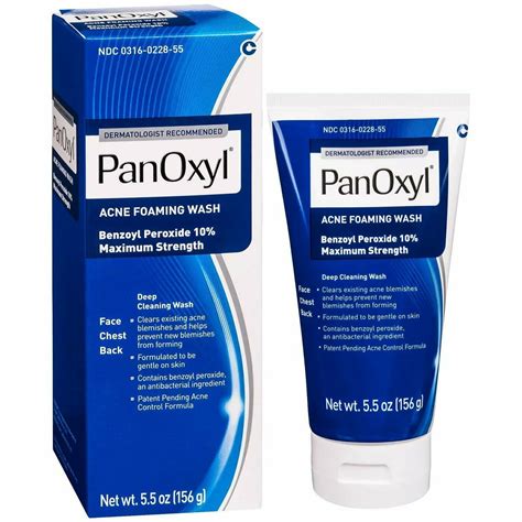 Panoxyl Acne Foaming Face Wash Benzoyl Peroxide 10 Maximum Strength 5
