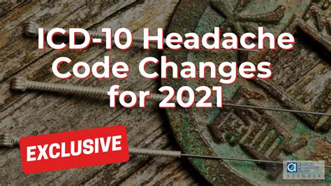Billing and Coding: ICD-10 Headache Code Changes for 2021 - AAC Info