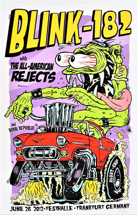 Tour, current drummer travis barker replaced scott raynor. Blink 182 Poster Frankfurt 2012 ORIGINAL S/N by Frank ...