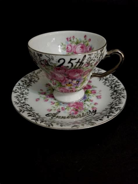 Vintage Japan Th Anniversary Bone China Tea Cup And Saucer Property Room