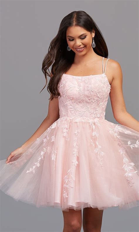 Pink Prom Dresses Short Semi Dresses Cute Homecoming Dresses Fancy