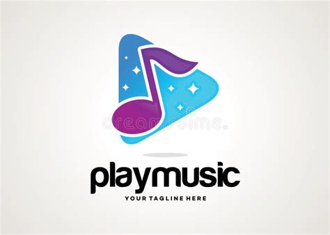 Music Play Logo Vector Latter D Logo Design Template Stock Vector