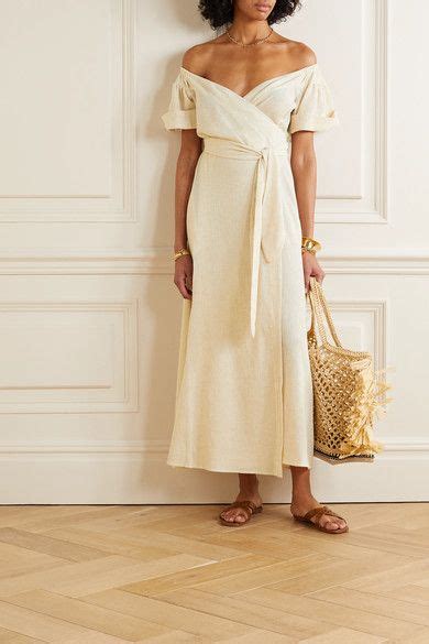 Mara Hoffman Adelina Organic Cotton And Linen Blend Wrap Midi Dress Sand Midi Dress Dress