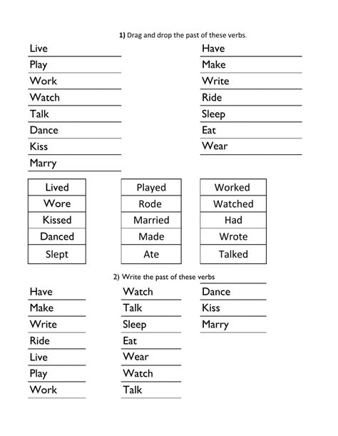 Regular And Irregular Verbs Interactive Worksheet For Th You Can Do