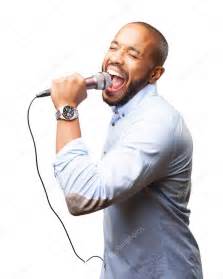 Black Businessman Singing Into Microphone Stock Photo By ©kues 108001282