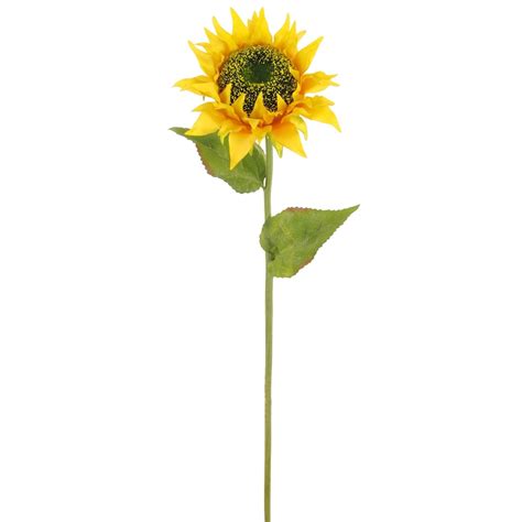 Artificial flowers give you almost all the benefits of real flowers, without the hassle of watering them and monitoring their health. Silk Single Sunflower Stem Yellow