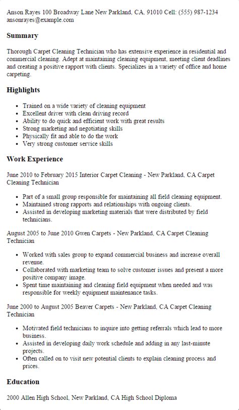 Maybe you would like to learn more about one of these? #1 Carpet Cleaning Technician Resume Templates: Try Them ...