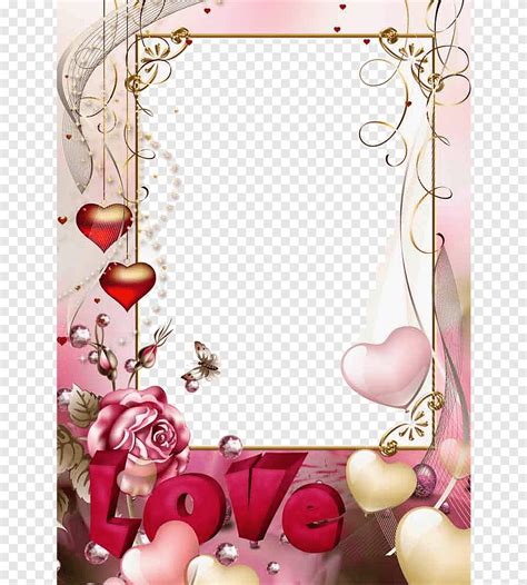 Flower Border Frame Love Frame Image File Formats Heart Png Pngegg