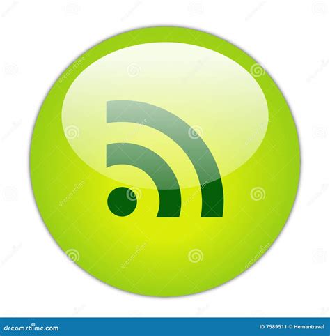 Glassy Green Rss Icon Editorial Photo Illustration Of Document 7589511
