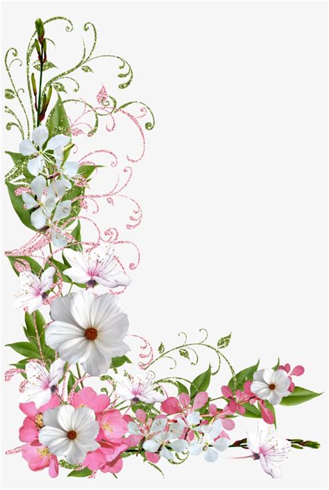 Pink And Green Flowers Clipart Pink Flowers Decorative Element Png