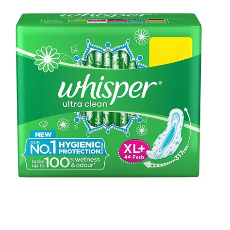 Whisper Ultra Clean Wings Sanitary Pads Xl 44 Count Price Uses Side