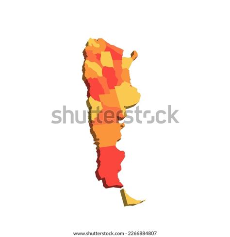 Argentina Political Map Administrative Divisions Provinces Stock Vector