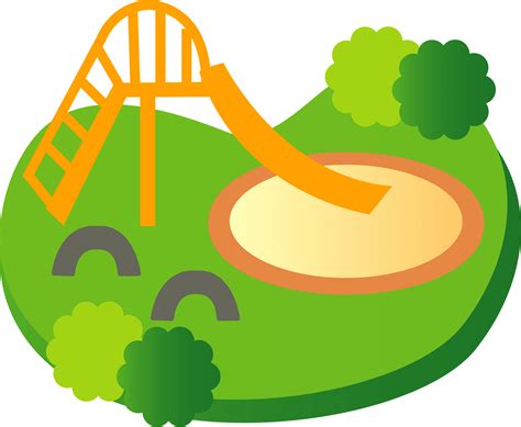 Playground Slide Park Clipart 公園 イラスト フリー 素材 Png Download Full