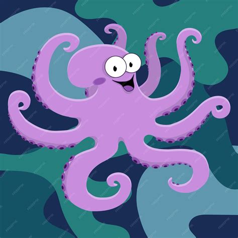 Premium Vector Purple Octopus Cartoon Character Cute Octopus Vector