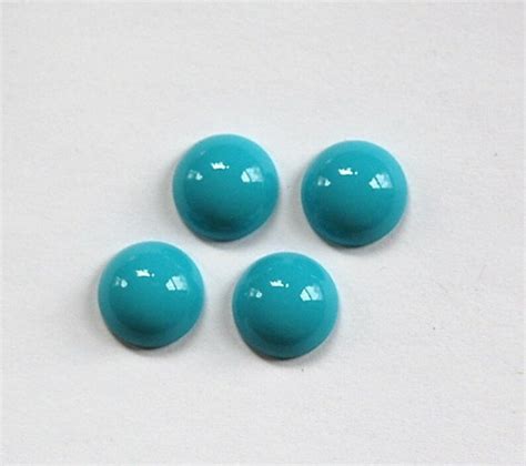 Vintage Opaque Turquoise Blue Glass Cabochons 11mm Cab703y Etsy