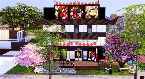 Japanese Sushi Sushi Restaurants Room Tour Sims 4 Tours Mansions