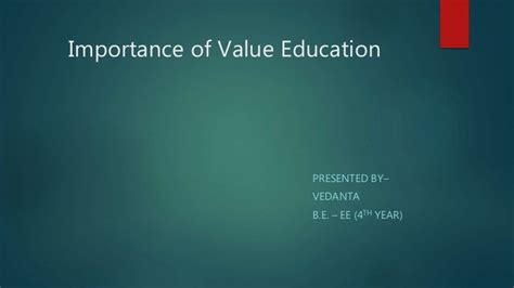 Importance of value education