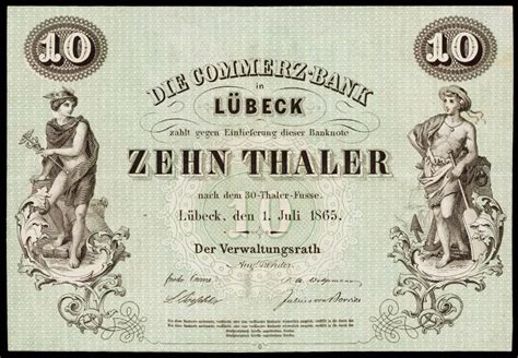 Just about all of the older coins are circulated, so fully uncirculated examples carry significant numismatic (coin collector) value. German States banknotes 10 Thaler 1865 Commerce Bank in Lubeck|World Banknotes & Coins Pictures ...
